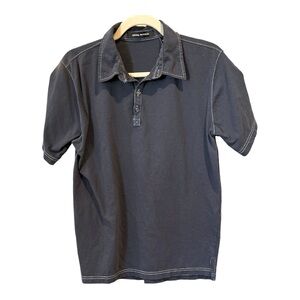 Michael Brandon Navy Blue Collared Short Sleeve Shirt For Men. Size Medium‎